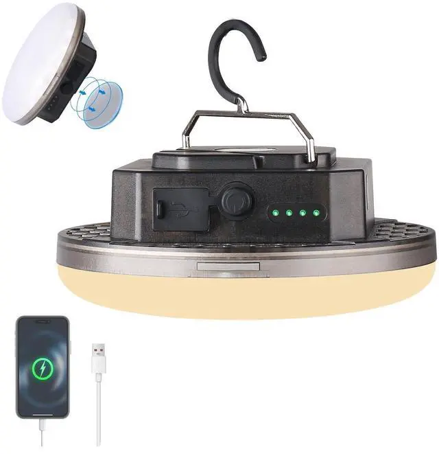 Alt view image 7 of 7 - Transparent Portable Rechargeable LED Camping Lights,Waterproof Outdoor Light with 5000Lm,Super Bright Hanging Lanterns for Tents, Canopies & Outdoor EmergenciesInfinitely dimmable