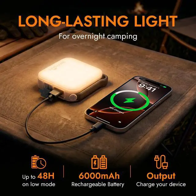 Alt view image 5 of 7 - Rechargeable Solar Lantern, 1000 Lumens LED Camping Lantern, Camping Essentials Light, Long-Lasting Portable Emergency Lantern for Power Outages, Tent, Outdoor and Home Use