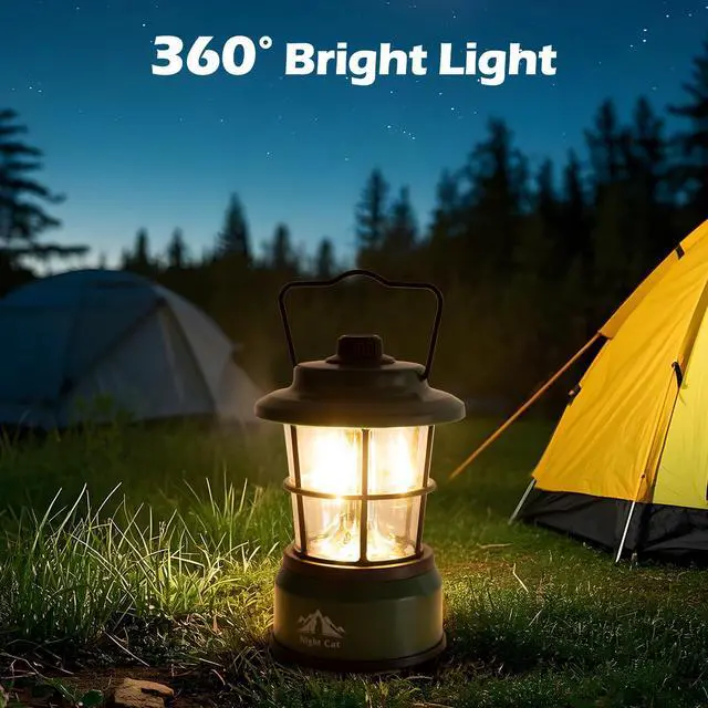 Alt view image 2 of 6 - LED Camping Lantern: Portable Outdoor Light for Camping Hiking Fishing Picnic Emergency 4xAA Battery Powered (Not Included)