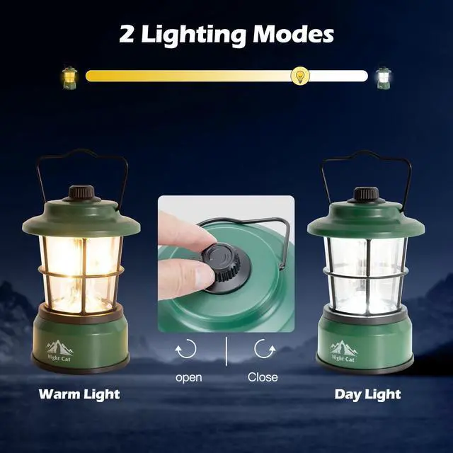 Alt view image 3 of 6 - LED Camping Lantern: Portable Outdoor Light for Camping Hiking Fishing Picnic Emergency 4xAA Battery Powered (Not Included)