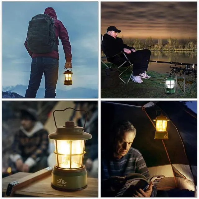 Alt view image 6 of 6 - LED Camping Lantern: Portable Outdoor Light for Camping Hiking Fishing Picnic Emergency 4xAA Battery Powered (Not Included)