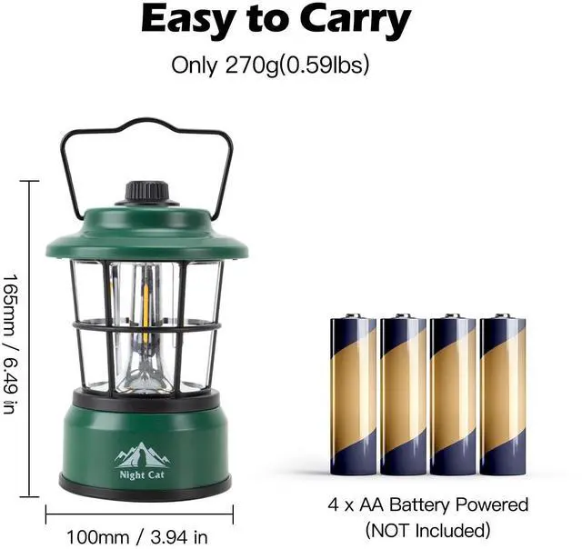 Alt view image 5 of 6 - LED Camping Lantern: Portable Outdoor Light for Camping Hiking Fishing Picnic Emergency 4xAA Battery Powered (Not Included)