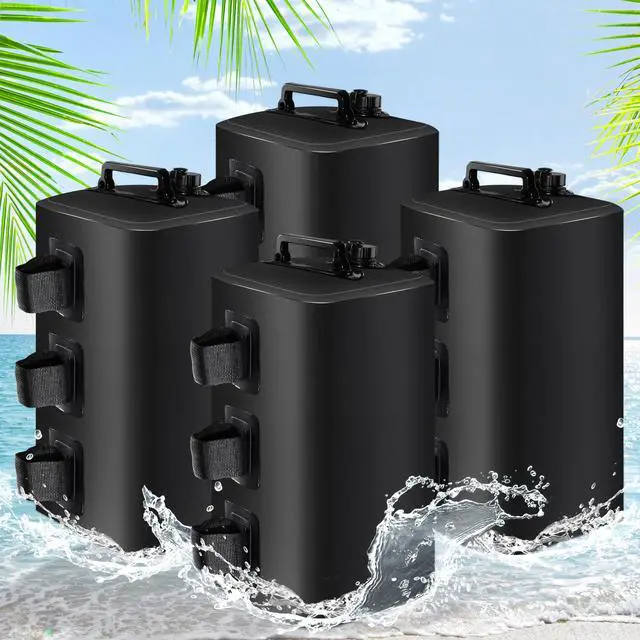 Main image of Canopy-Weights-Set-of-4, 88LBS Heavy Duty 500D PVC Fillable Tent Weights, Leak-Proof & Foldable Water Weight Bags for Sun Shelter, Pop Up Gazebo, Patio Umbrella Legs, Black