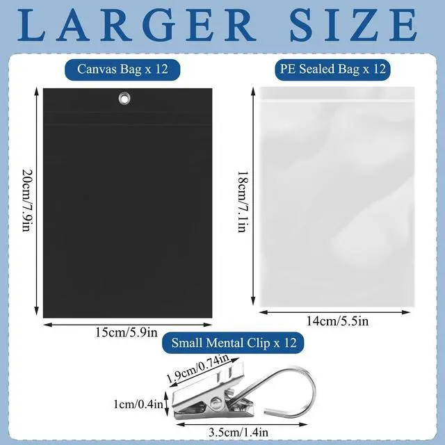 Alt view image 2 of 7 - 12 Pack Outdoor Curtain Weights, 24oz Large Capacity Curtain Weights Bags Drapery Bottom Weighted Sandbag Bags with Sealed Bags & Clips for Drapes Pergola Cabana Gazebo Garden Yard