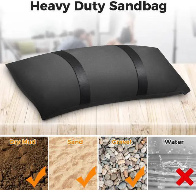 Alt view image 4 of 7 - 200 LBS Umbrella Base Weights Sandbags, 4 Packs Sand Bags for Weight, Weatherproof Fillable Heavy Duty Weight Sandbag for Outdoor Furniture Backyard Umbrella Garden Trampoline Poolside Accessories