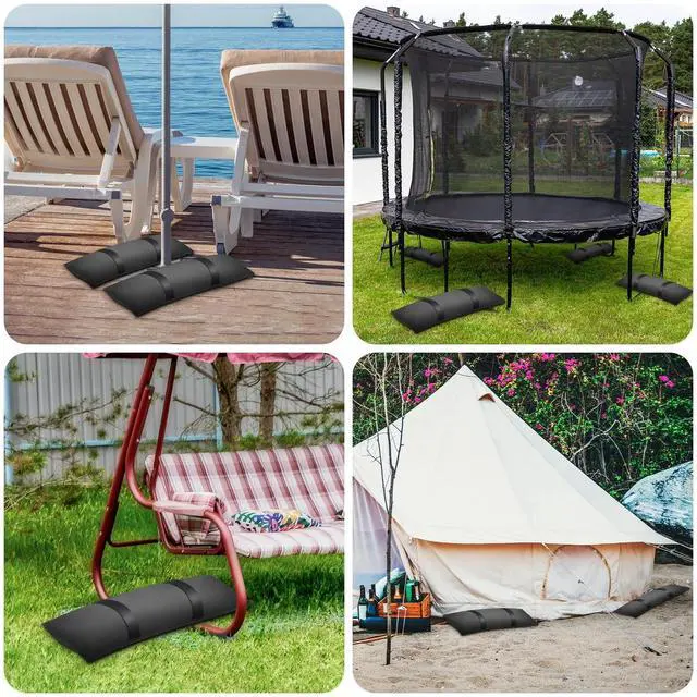 Alt view image 6 of 7 - 200 LBS Umbrella Base Weights Sandbags, 4 Packs Sand Bags for Weight, Weatherproof Fillable Heavy Duty Weight Sandbag for Outdoor Furniture Backyard Umbrella Garden Trampoline Poolside Accessories