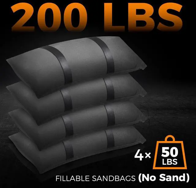 Alt view image 2 of 7 - 200 LBS Umbrella Base Weights Sandbags, 4 Packs Sand Bags for Weight, Weatherproof Fillable Heavy Duty Weight Sandbag for Outdoor Furniture Backyard Umbrella Garden Trampoline Poolside Accessories
