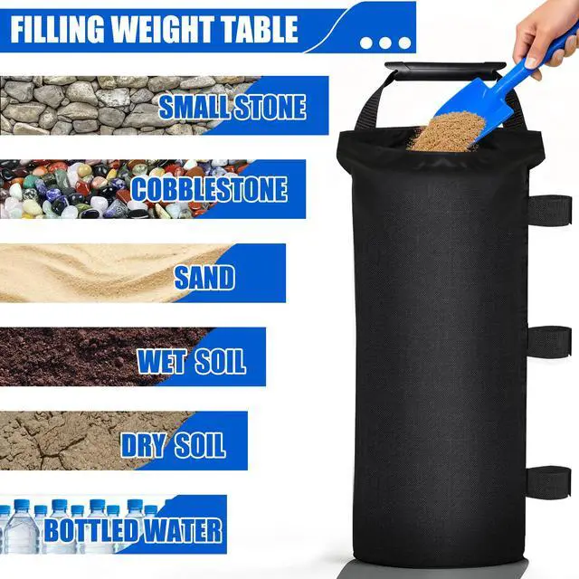 Alt view image 4 of 7 - Canopy Weights Sand Bags for Weight Windproof Pop up Canopy Tent -No Handle(No Sand)-4 Pack-112LBS