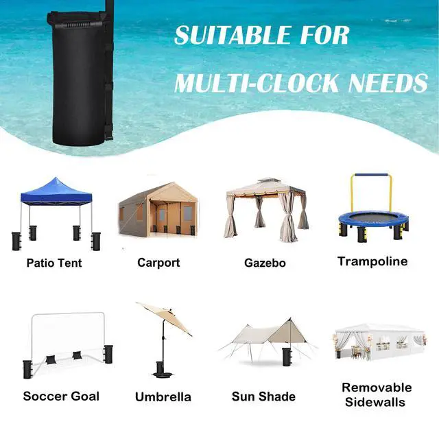 Alt view image 7 of 7 - Canopy Weights Sand Bags for Weight Windproof Pop up Canopy Tent -No Handle(No Sand)-4 Pack-112LBS