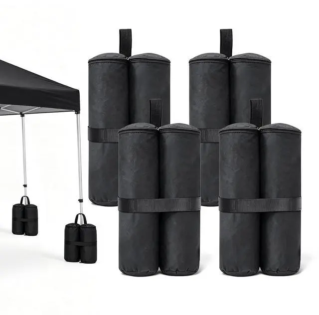 Main image of 120 LBS Zipper Top Sand Bags for Canopy Legs (Without Sand) Sand Bags for Weight - Sandbags for Gazebo Legs, 600D Oxford Cloth Pop Up Canopy Tent Weights - Canopy Weight Bags, Set of 4-Black