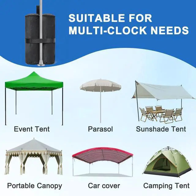 Alt view image 4 of 7 - 120 LBS Zipper Top Sand Bags for Canopy Legs (Without Sand) Sand Bags for Weight - Sandbags for Gazebo Legs, 600D Oxford Cloth Pop Up Canopy Tent Weights - Canopy Weight Bags, Set of 4-Black