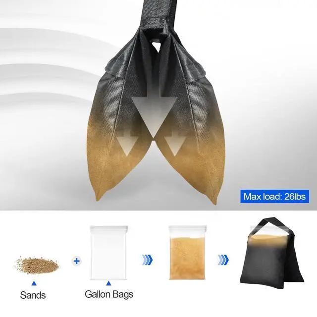 Alt view image 4 of 7 - 4 Pack Sand Bags for Weight, Heavy Duty Sandbags for Light Stand Tripod, Photography Equipment, Canopy Weights, Pop Up Tent, Umbrella Base, Backdrop Stand, Camping, Fishing Chair, Sports
