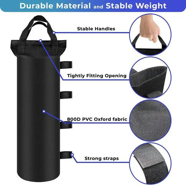 Alt view image 5 of 6 - Canopy Weights Sand Bags 4 Pack Canopy Weight Bag SandBags for Canopy Legs Outdoor Pop Up Tent Gazebo Weights Set of 4 (4)