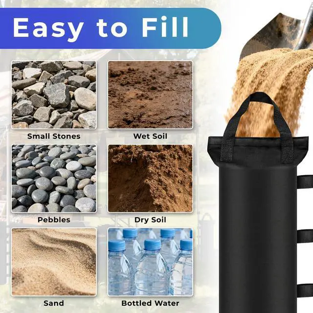 Alt view image 6 of 6 - Canopy Weights Sand Bags 4 Pack Canopy Weight Bag SandBags for Canopy Legs Outdoor Pop Up Tent Gazebo Weights Set of 4 (4)