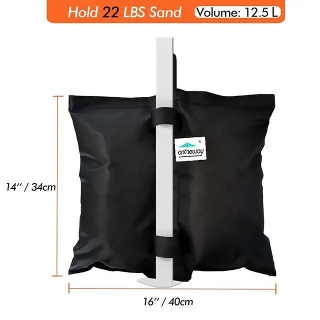 Alt view image 2 of 7 - Sand Bags for Canopy Tent, Heavy Duty Weights Sandbags, 4pcs-Pack (Black)