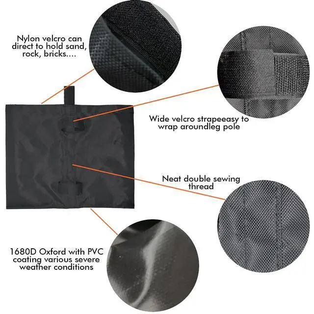 Alt view image 3 of 7 - Sand Bags for Canopy Tent, Heavy Duty Weights Sandbags, 4pcs-Pack (Black)