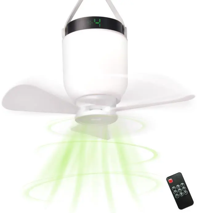 Main image of Camping Accessories Fan with Light - Portable Rechargeable Tent Fan with 8000mAh Battery, Remote Control & Hanging Hook - Cool Camping Gear for Tents, Outdoor, RV & Car Essentials