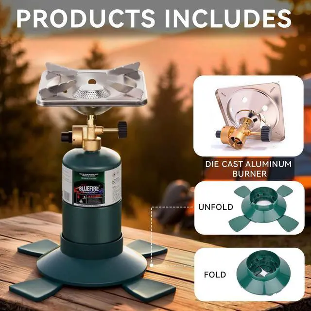 Alt view image 2 of 6 - Camping Propane Stove,Portable Camping Stove, Backpacking Stove Propane Camping Stove,10000BTU Single Burner Propane Stove for Outdoor Cooking,Fuel by 16 Oz Propane Cylinder (Fuel not Included)
