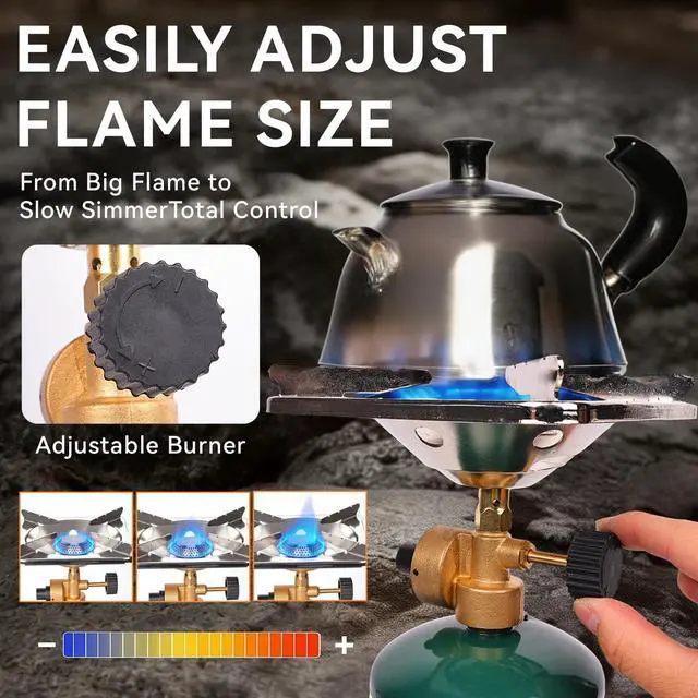 Alt view image 3 of 6 - Camping Propane Stove,Portable Camping Stove, Backpacking Stove Propane Camping Stove,10000BTU Single Burner Propane Stove for Outdoor Cooking,Fuel by 16 Oz Propane Cylinder (Fuel not Included)