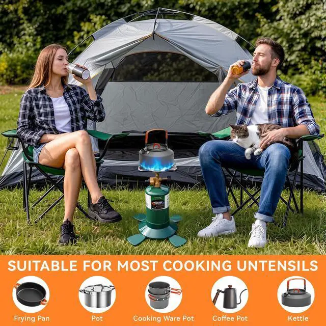 Alt view image 5 of 6 - Camping Propane Stove,Portable Camping Stove, Backpacking Stove Propane Camping Stove,10000BTU Single Burner Propane Stove for Outdoor Cooking,Fuel by 16 Oz Propane Cylinder (Fuel not Included)