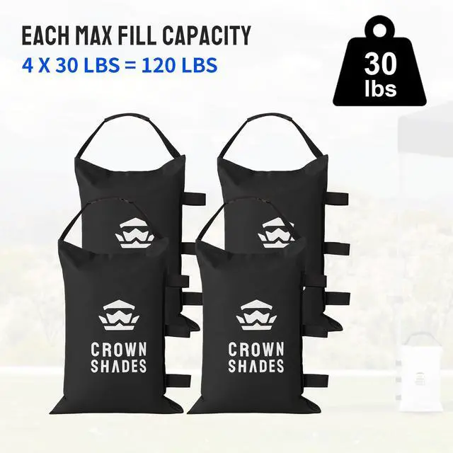 Alt view image 5 of 7 - Sand Bags for Canopy Legs (120 LBS) Sandbags for Weight, Canopy Weights, Pop Up Tent Weights Bags, Black (Unfilled)