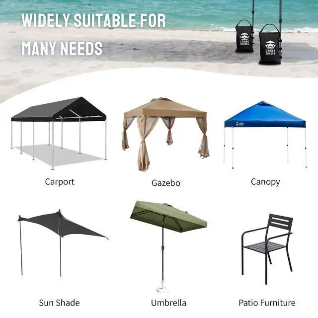 Alt view image 7 of 7 - Sand Bags for Canopy Legs (120 LBS) Sandbags for Weight, Canopy Weights, Pop Up Tent Weights Bags, Black (Unfilled)