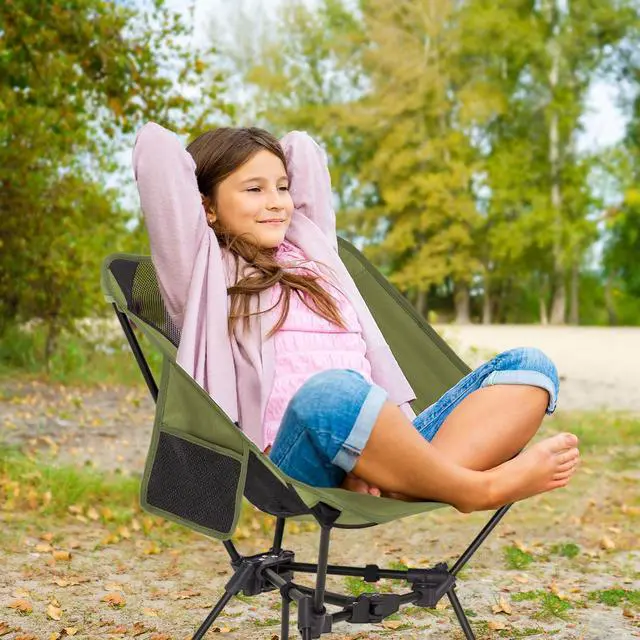 Alt view image 6 of 6 - Camping Chair Portable Backpacking Chair - The 4th Generation Ultralight Folding Chair - Compact, Lightweight Foldable Chairs for Hiking Mountaineering Beach (Green)