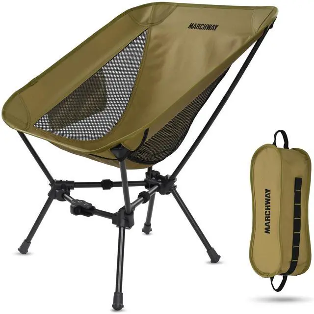 Main image of Lightweight Folding Camping Chair, Portable Foldable Compact for Outdoor Camp, Travel, Beach, Picnic, Festival, Hiking, Backpacking, Supports 330Lbs (Khaki)