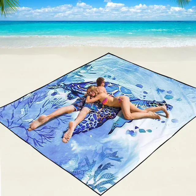 Main image of Beach Blanket Waterproof Sandproof Beach Mat 79" X 83"/10'x9'for 2-8 Adults Quick Drying Outdoor Picnic Mat Beach Accessories for Travel, Camping, Hiking