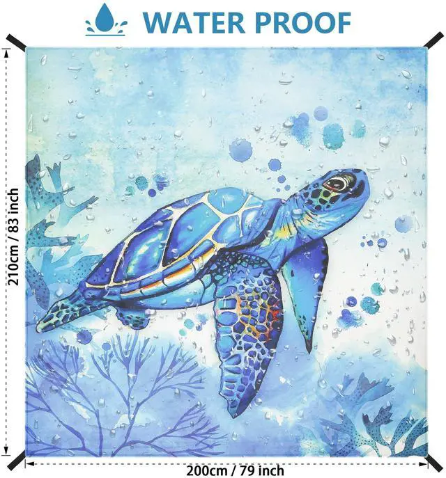 Alt view image 2 of 6 - Beach Blanket Waterproof Sandproof Beach Mat 79" X 83"/10'x9'for 2-8 Adults Quick Drying Outdoor Picnic Mat Beach Accessories for Travel, Camping, Hiking