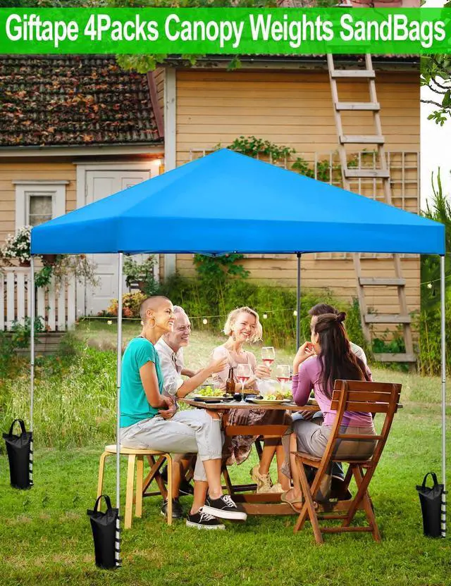 Alt view image 2 of 7 - 120LBS Extra Large Heavy Duty Canopy Weights Sand Bags for Ez Pop Up Canopy Tent Gazebo Outdoor Instant Sun Shelter Patio Umbrella, Upgraded 5 Full-Sized Magic Stick and 2 Nylon Handles, 4Pack