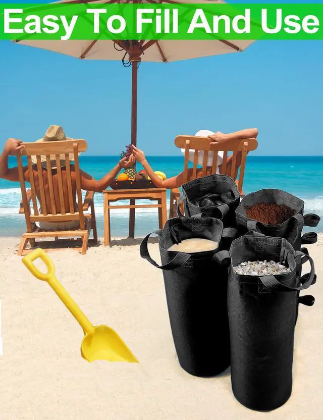 Alt view image 4 of 7 - 120LBS Extra Large Heavy Duty Canopy Weights Sand Bags for Ez Pop Up Canopy Tent Gazebo Outdoor Instant Sun Shelter Patio Umbrella, Upgraded 5 Full-Sized Magic Stick and 2 Nylon Handles, 4Pack