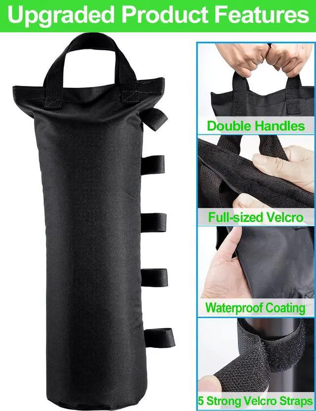 Alt view image 5 of 7 - 120LBS Extra Large Heavy Duty Canopy Weights Sand Bags for Ez Pop Up Canopy Tent Gazebo Outdoor Instant Sun Shelter Patio Umbrella, Upgraded 5 Full-Sized Magic Stick and 2 Nylon Handles, 4Pack