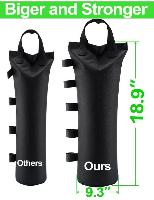 Alt view image 3 of 7 - 120LBS Extra Large Heavy Duty Canopy Weights Sand Bags for Ez Pop Up Canopy Tent Gazebo Outdoor Instant Sun Shelter Patio Umbrella, Upgraded 5 Full-Sized Magic Stick and 2 Nylon Handles, 4Pack