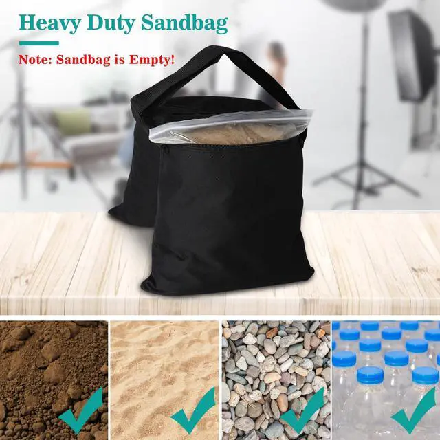 Alt view image 2 of 7 - 4 Packs Sandbags Weight Bags for Light Stand Photography Video Equipment, Heavy Duty Saddlebag for Backdrop Stand, Photo Tripod, Canopy, Pop up Tent, Umbrella Base, Fishing Chair, Picnic Table