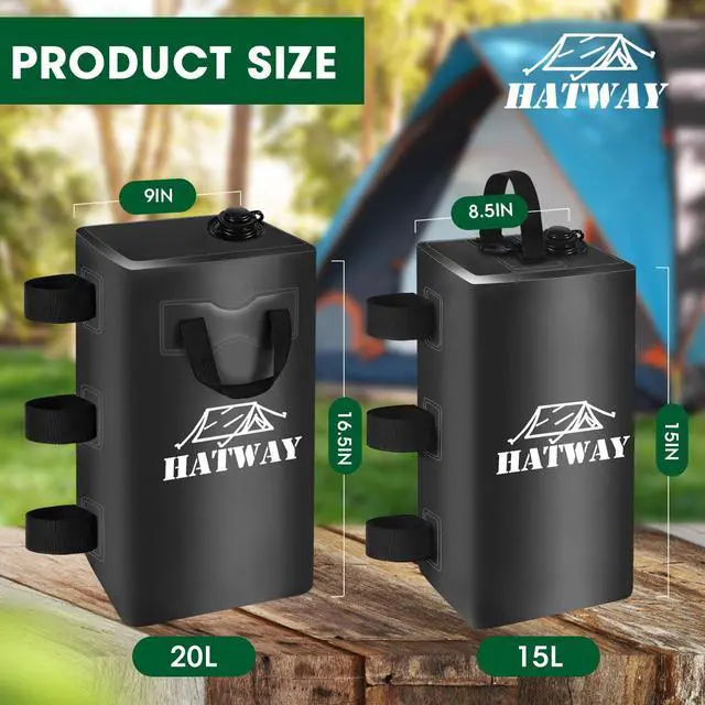 Alt view image 3 of 7 - Canopy Weights,132 LBS Canopy Water Weight Bag Set of 4 Leg Weights for Pop Up Gazebo,Canopies,Tent-4 * 15L-Black