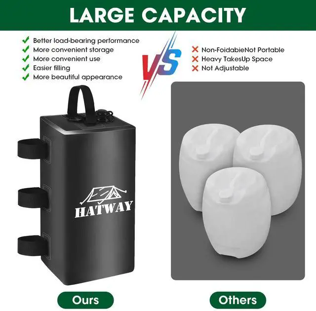 Alt view image 4 of 7 - Canopy Weights,132 LBS Canopy Water Weight Bag Set of 4 Leg Weights for Pop Up Gazebo,Canopies,Tent-4 * 15L-Black