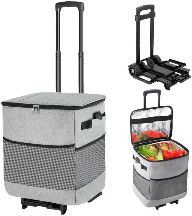 Main image of Collapsible Large Rolling Cooler 60-Cans,Leakproof 3-in-1 Insulated Soft Coolerwith Wheels Bag,Adjustable Wheels&Handle, Rolling Cooler Cart for Beach Camping Travel Outdoor Hot Takeout Orders