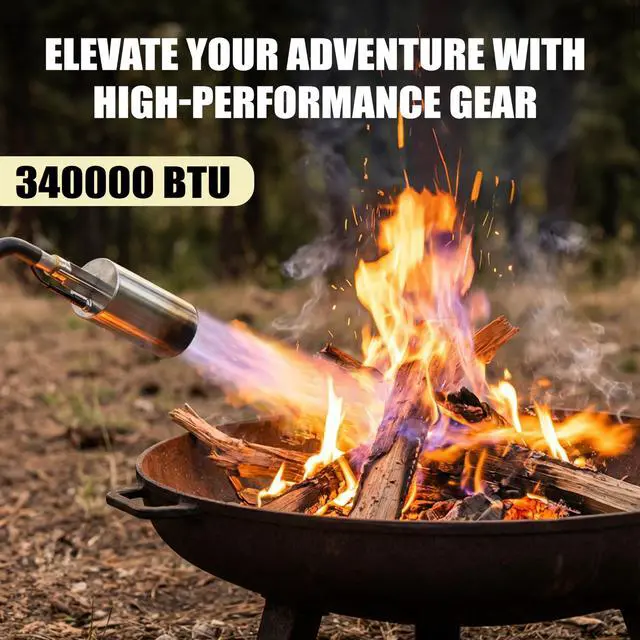 Alt view image 2 of 7 - Propane Torch Weed Torch Burner Heavy Duty-340,000 BTU Weed Burner with 2 Extension Modes, Piezo Trigger(Self Igniting)&12.5ft Hose, Multi-Fuel Compatible(1lb-100lb) for Weeds, Ice Melting