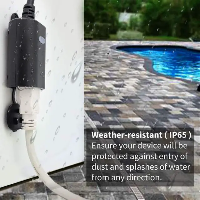 Alt view image 4 of 7 - Zwave Outlet Plug, 800 Series Outdoor Z-Wave LR Smart Plug, On/Off Switch, Z Wave Hub Required, IP65 Weather-Resistant Waterproof, Built-in Repeater, Compatible with SmartThings Black (MP22Z)
