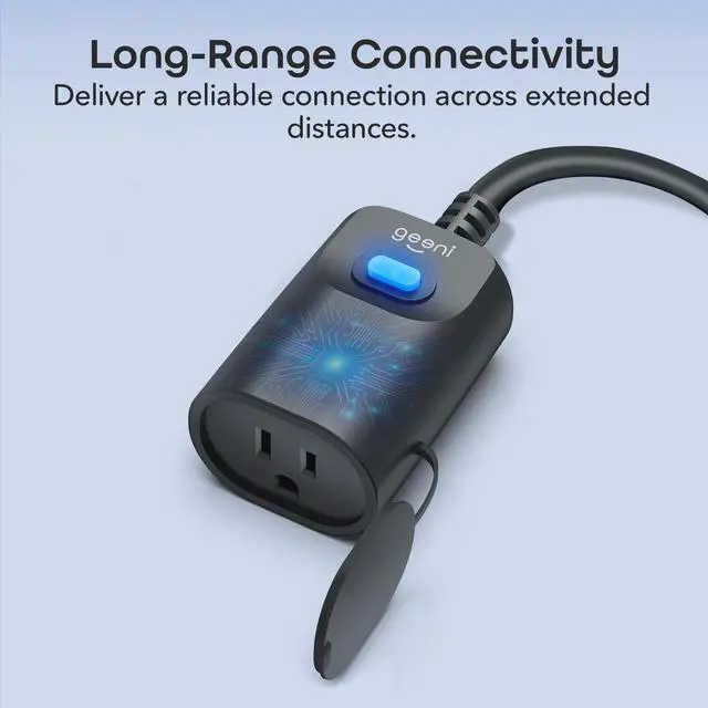 Alt view image 4 of 7 - Indoor/Outdoor Smart Plug Weatherproof, 1 Socket Wireless Remote Control and Timer Works with Alexa, Google Assistant, Requires 2.4 GHz WiFi, Black