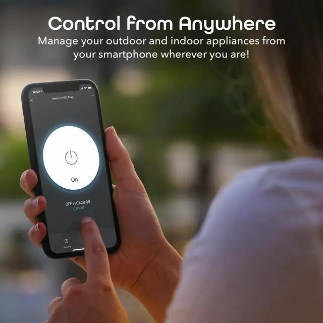 Alt view image 3 of 7 - Indoor/Outdoor Smart Plug Weatherproof, 1 Socket Wireless Remote Control and Timer Works with Alexa, Google Assistant, Requires 2.4 GHz WiFi, Black
