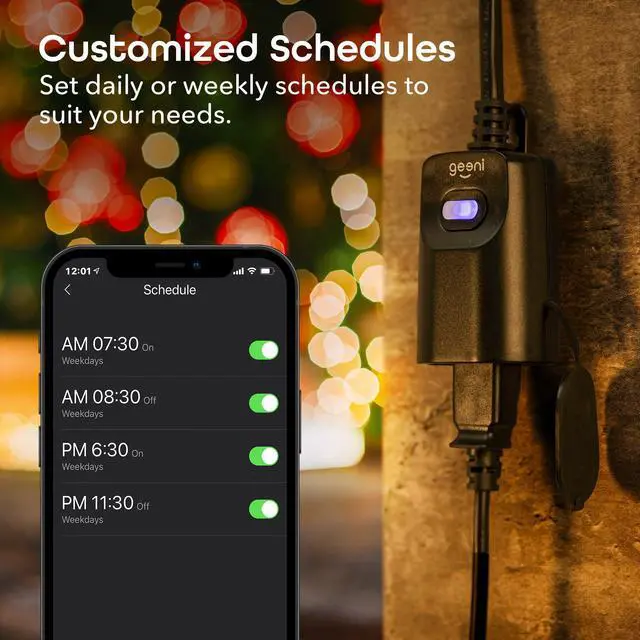 Alt view image 7 of 7 - Indoor/Outdoor Smart Plug Weatherproof, 1 Socket Wireless Remote Control and Timer Works with Alexa, Google Assistant, Requires 2.4 GHz WiFi, Black