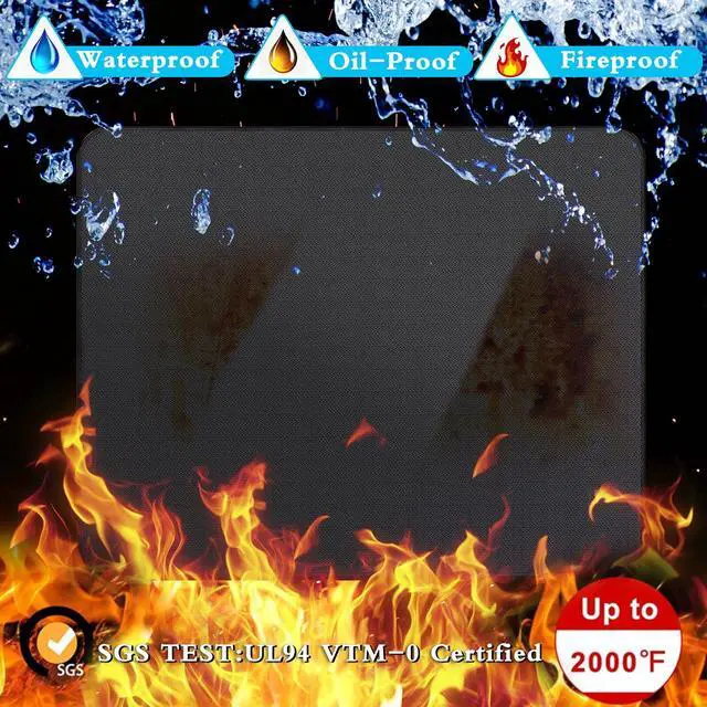 Alt view image 3 of 7 - Large 65 x 48 inches Under Grill Mat for Outdoor Grill,Double-Sided Fireproof Grill Pad for Fire Pit,Indoor Fireplace Mat Fire Pit Mat,Oil-Proof Waterproof BBQ Protector for Decks and Patios