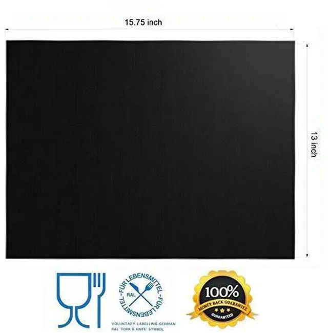 Alt view image 4 of 7 - Grill Mat Set of 6-100% Non-Stick Reusable Mats for Gas, Charcoal or Electric Grills - Easy to Clean - 15.75 x 13-Inch, Black