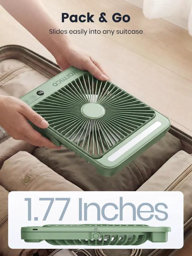Alt view image 5 of 7 - 20000mAh Battery Powered Fan, 8-Inch Ultra-Slim Portable Camping Fan with LED Lantern, Up to 48H Runtime Rechargeable Desk Fan for Bedroom, Outdoor, Tent, Travel, Cruise Ship Essentials