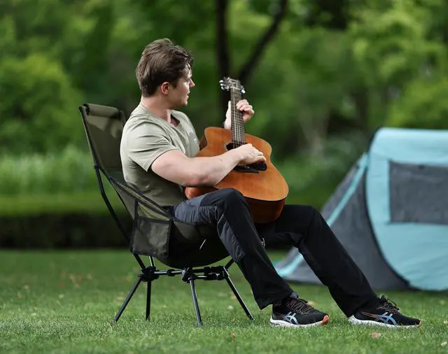 Alt view image 7 of 7 - Lightweight Folding High Back Camping Chair with Head Support, Stable Portable Compact for Outdoor Camp, Travel, Beach, Picnic, Festival, Hiking, Backpacking (Highback Green)