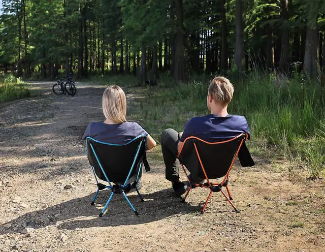 Alt view image 7 of 7 - Lightweight Folding Camping Chair, Portable Foldable Compact for Outdoor Camp, Travel, Beach, Picnic, Festival, Hiking, Backpacking, Supports 330Lbs (Blue)