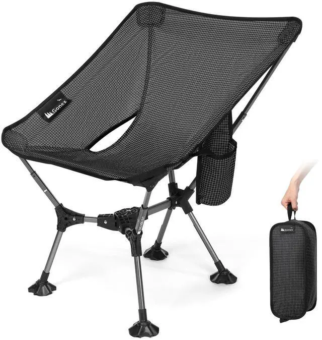 Main image of XL Portable Camping Chair, 6th Gen Lightweight Pop-up Folding Chair with Anti-Sinking Feet, 17.5in High Seat, 330LBS Capacity for Outdoor Camping Hiking Beach Picnic Sports(Silver Ripstop, 1PCS)