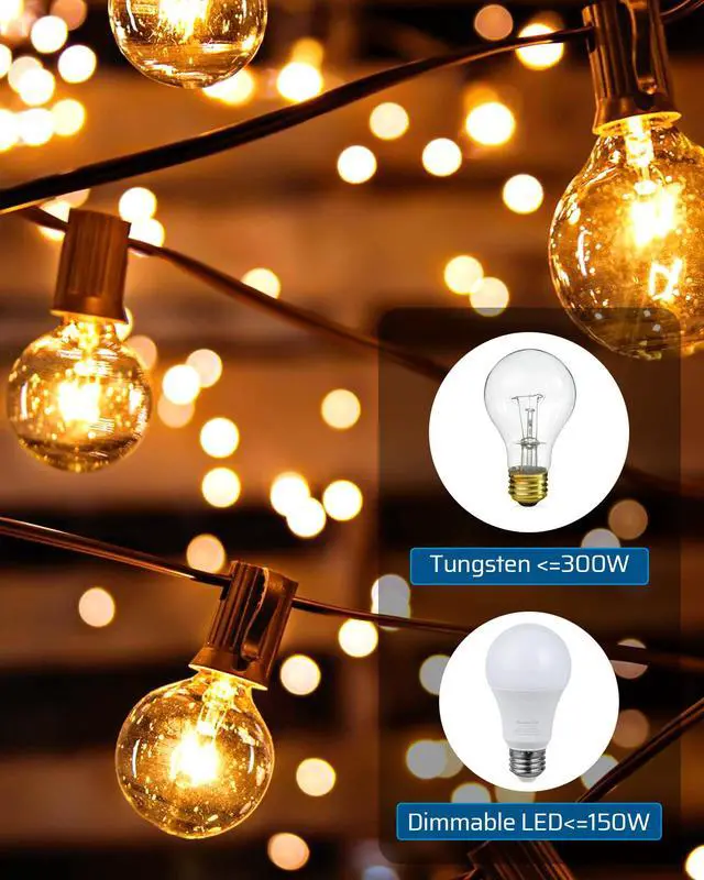 Alt view image 6 of 7 - Outdoor Dimmer for String Lights, 125V Dimmer Switch with 100FT Control Range, Weatherproof Outdoor Dimmer Plug for Dimmable LED/Tungsten Bulbs